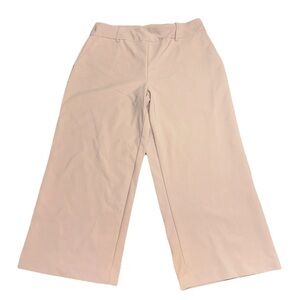 JL Atelier Pull On Large Dusty Rose Pink Wide Leg Trousers Preppy Business Comfy